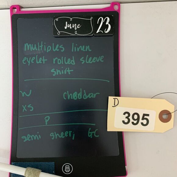 Multiples Linen Blend Shirt Womens XS Extra Small Eyelet Tab Sleeve Pintuck Top - Picture 12 of 13